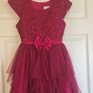 Elegant Pink Lace Kids Dress